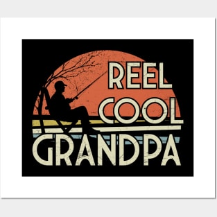 Fishing Grandpa Reel Cool Fishing Vintage Father's Day Posters and Art